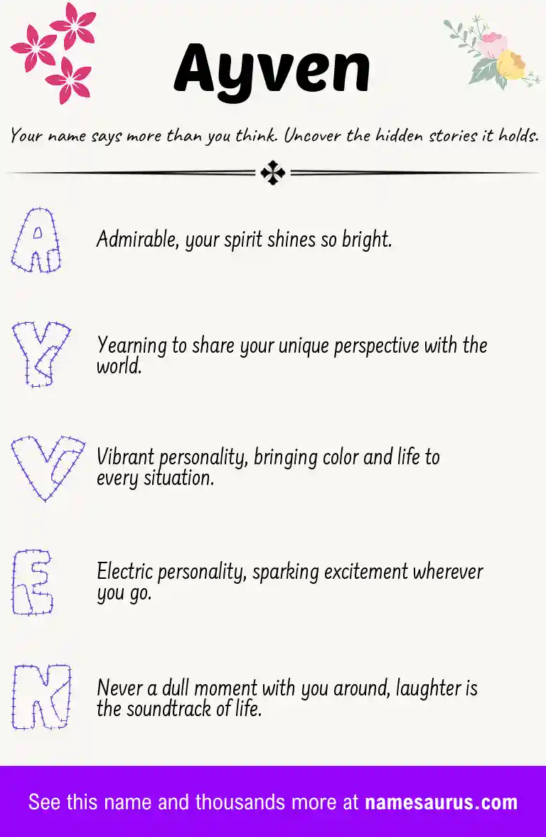 Acrostic poem about Ayven.