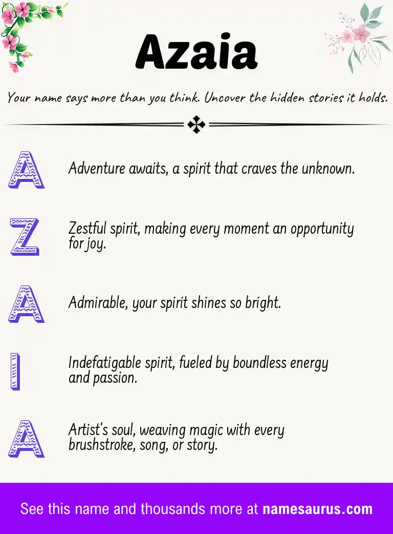 Acrostic poem about Azaia.