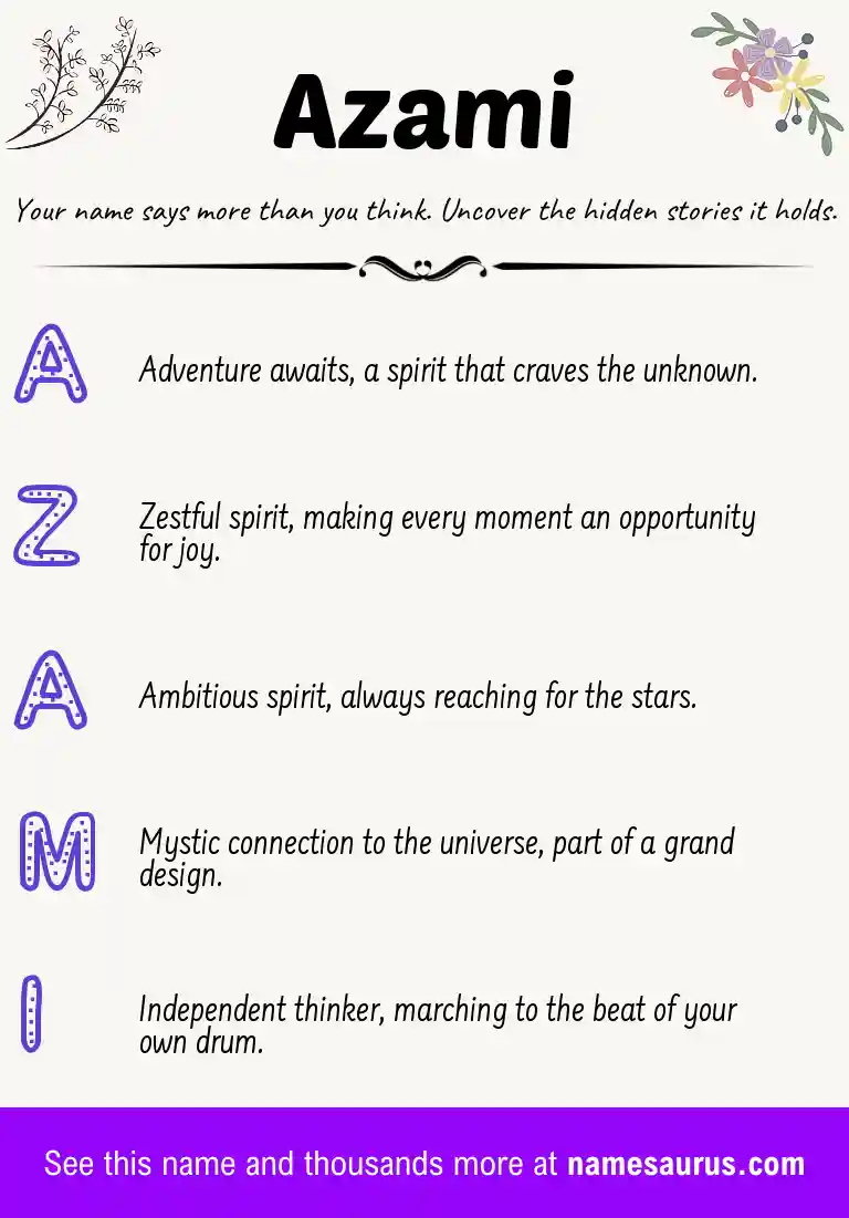 Acrostic poem about Azami.