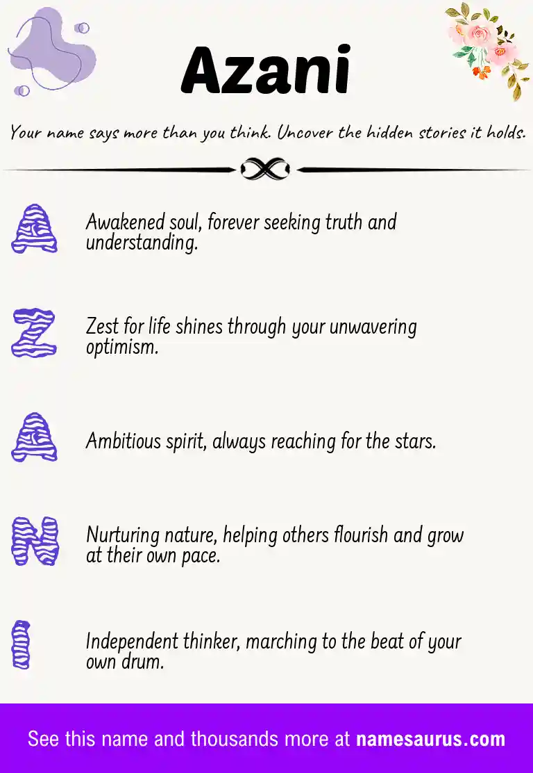 Acrostic poem about Azani.