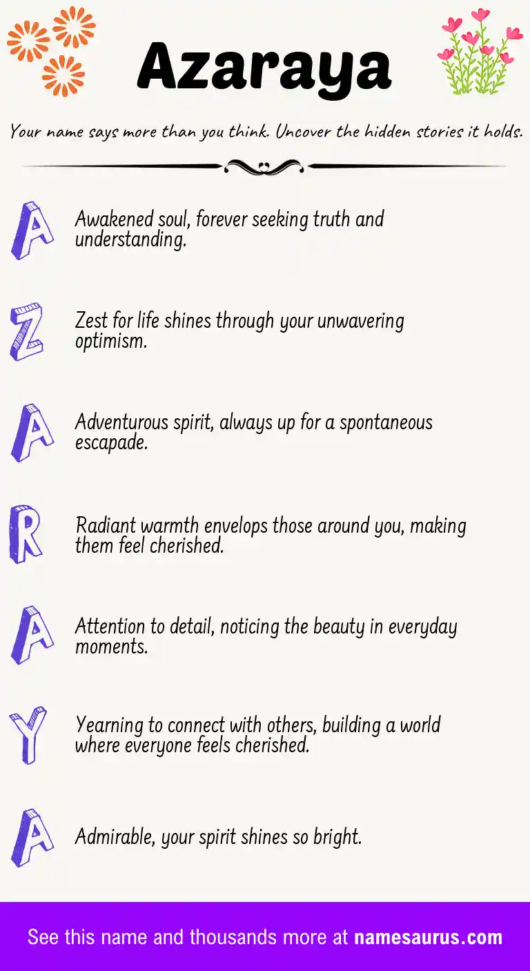 Acrostic poem about Azaraya.