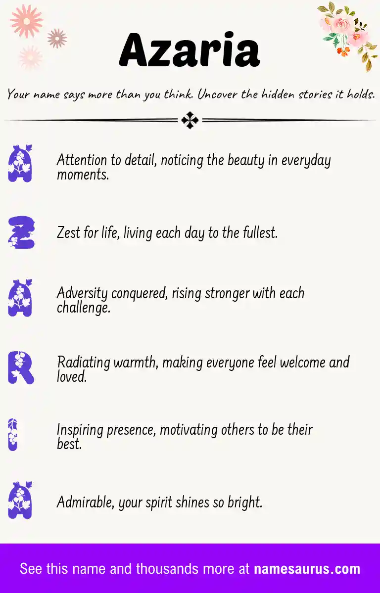 Acrostic poem about Azaria.