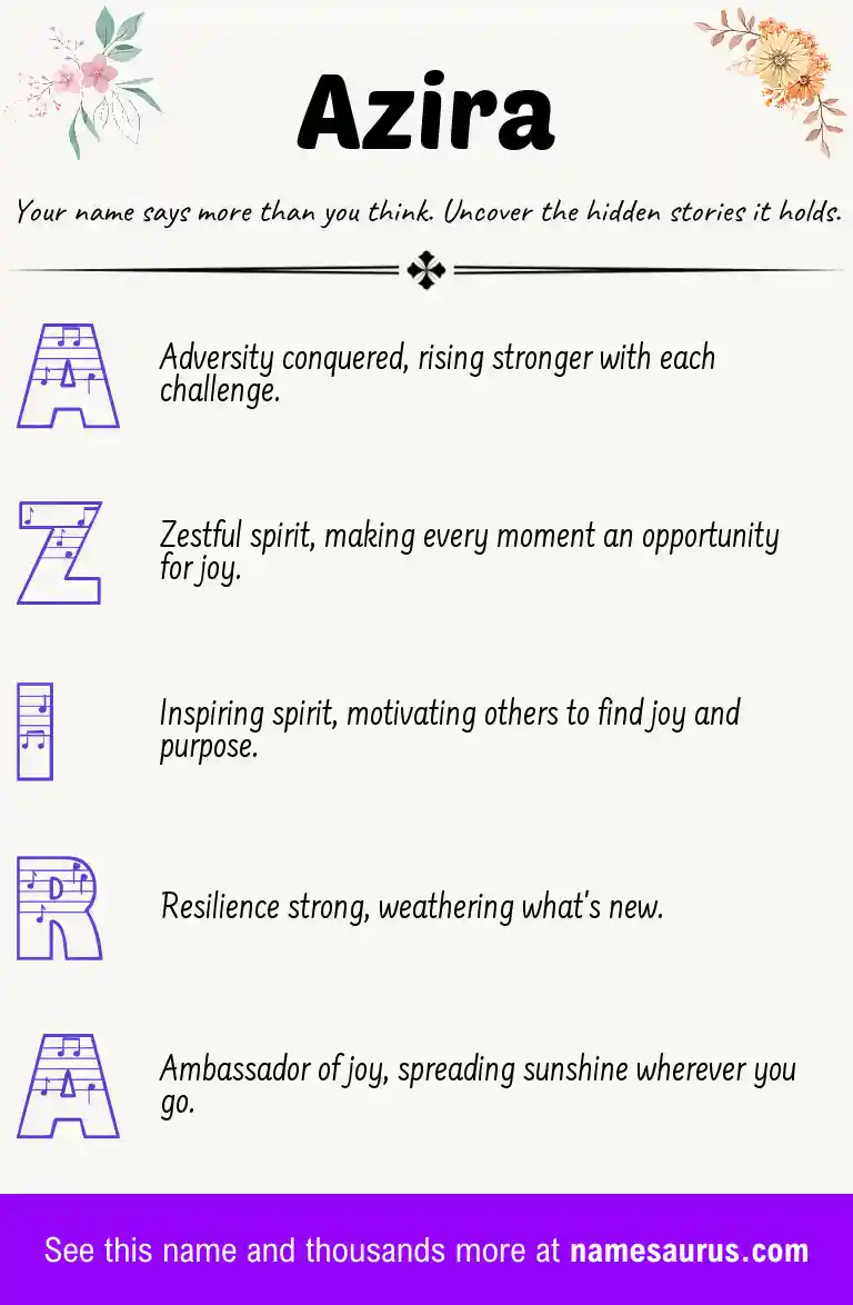Acrostic poem about Azira.
