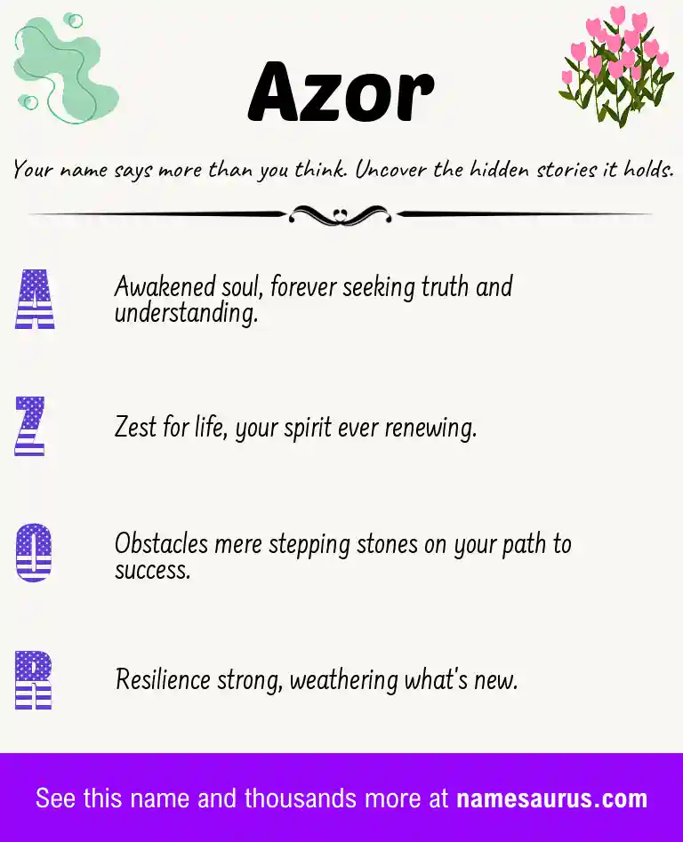 Acrostic poem about Azor.