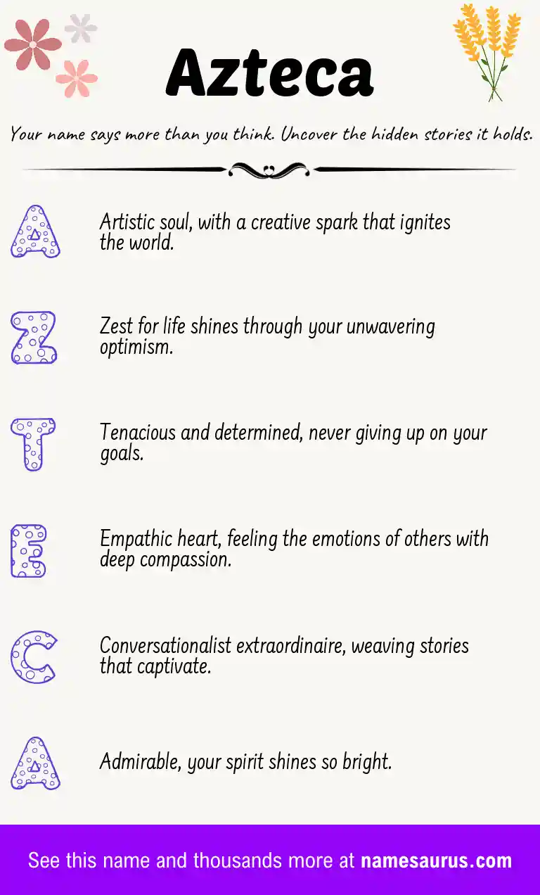 Acrostic poem about Azteca.