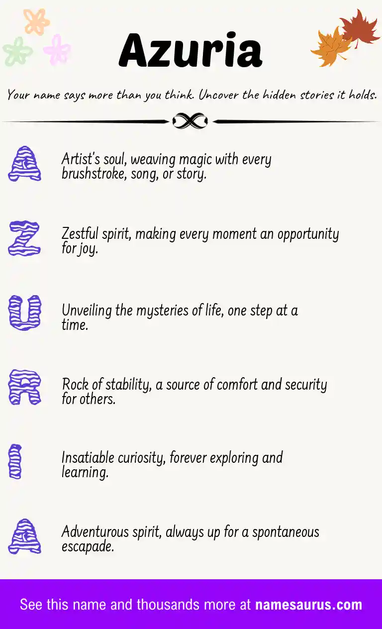 Acrostic poem about Azuria.