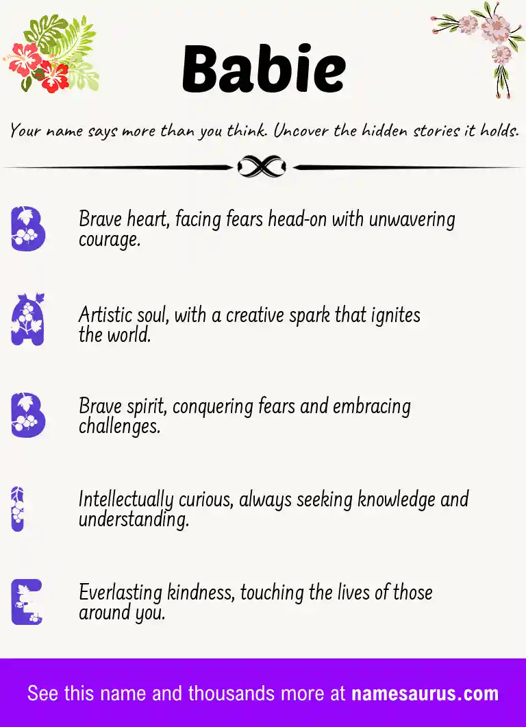 Acrostic poem about Babie.