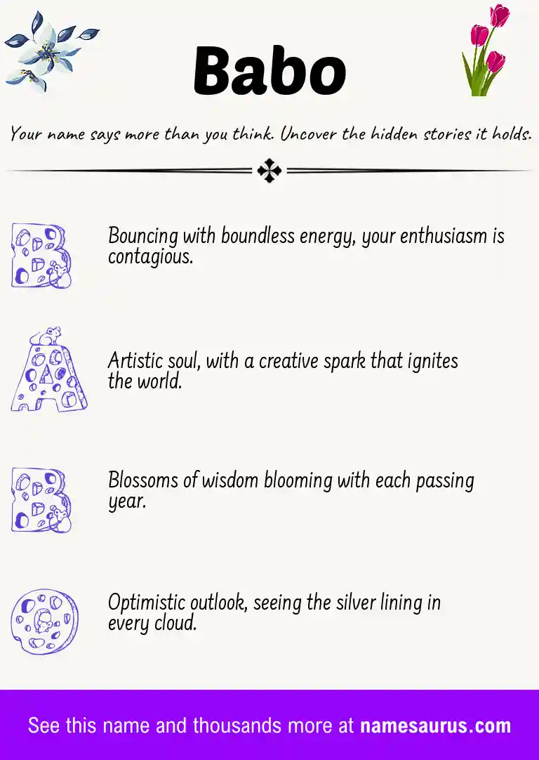 Acrostic poem about Babo.