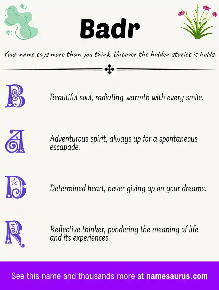 Acrostic poem about Badr.