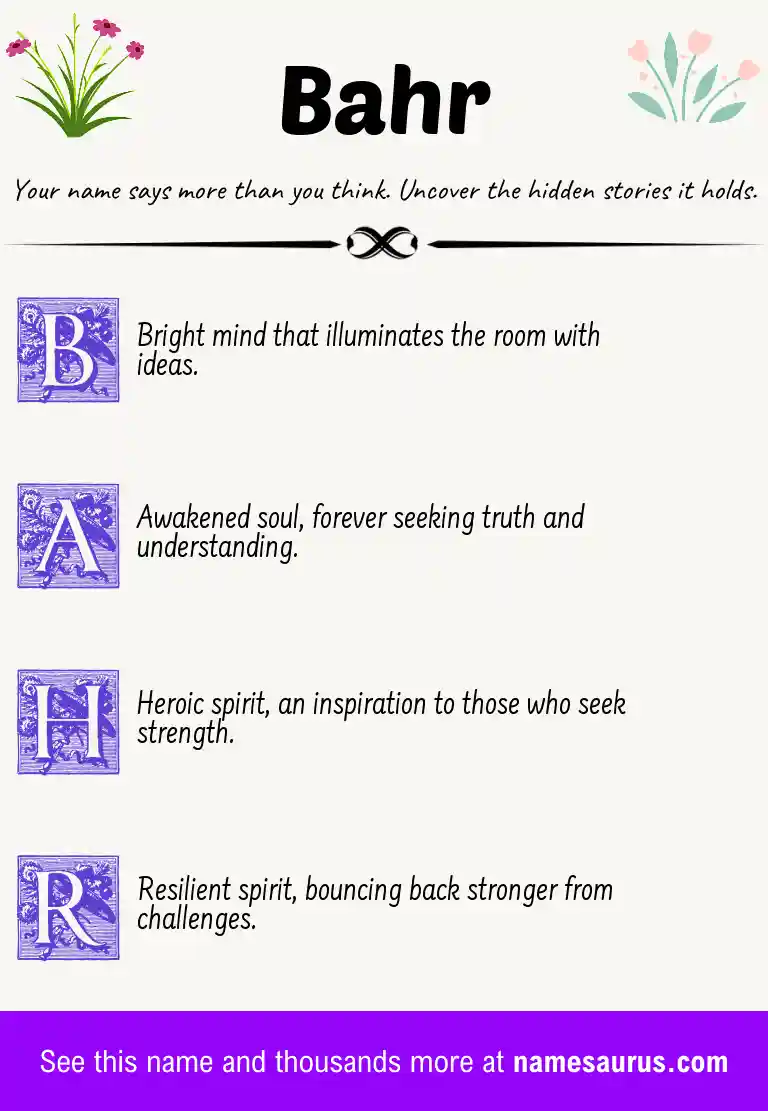 Acrostic poem about Bahr.