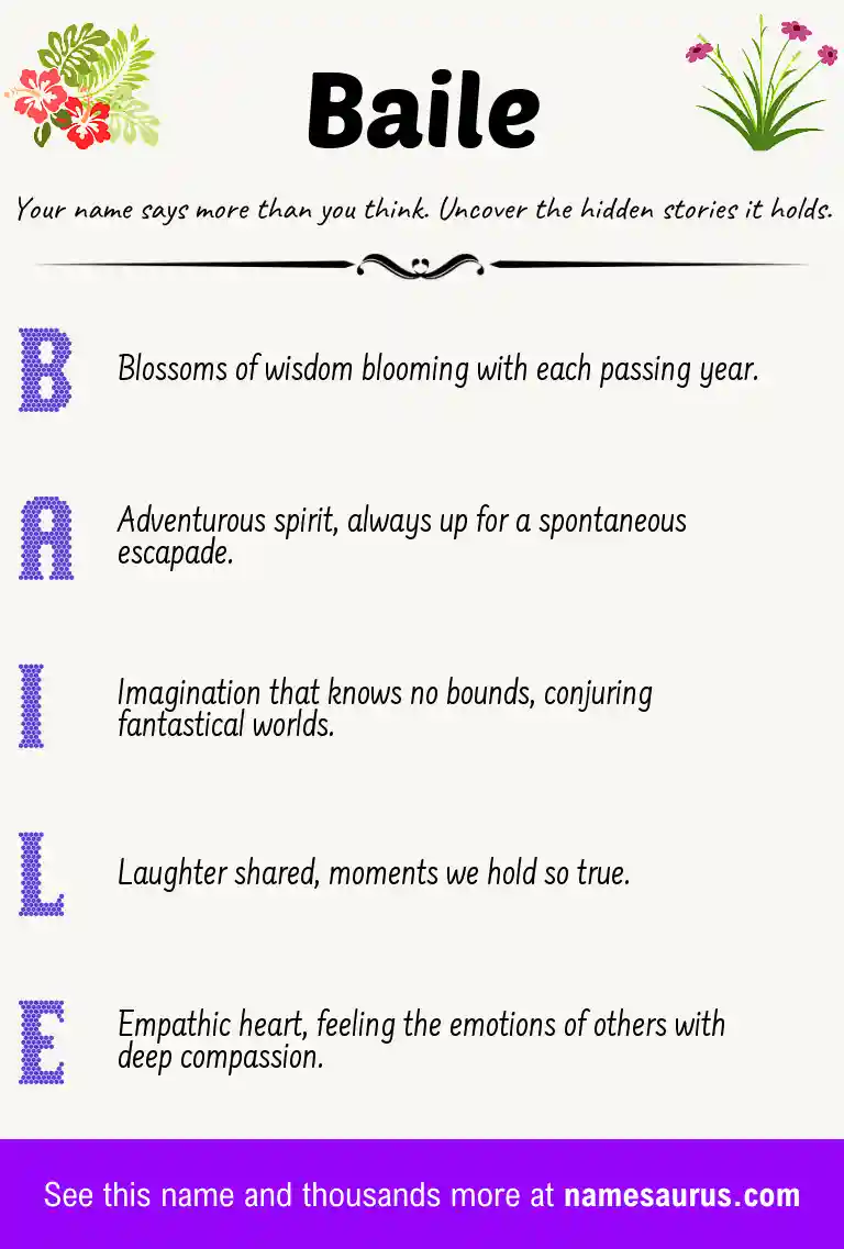 Acrostic poem about Baile.
