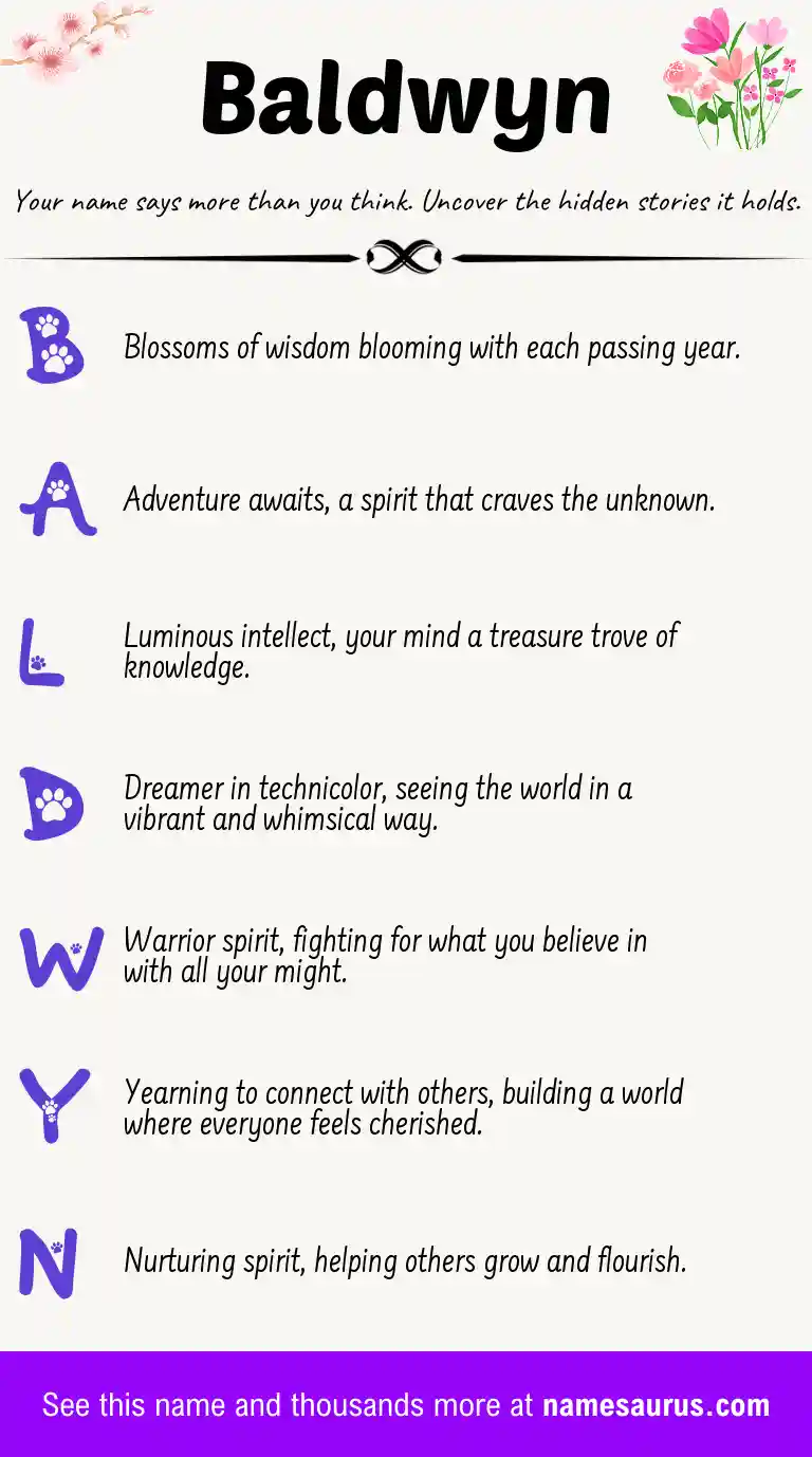 Acrostic poem about Baldwyn.