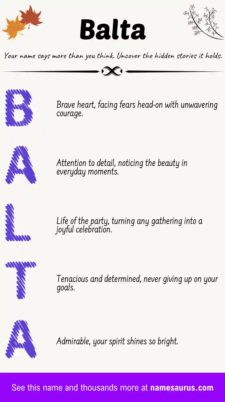 Acrostic poem about Balta.