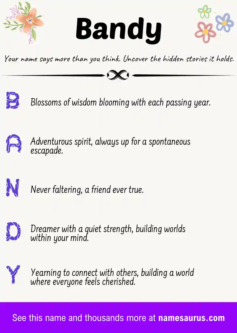 Acrostic poem about Bandy.