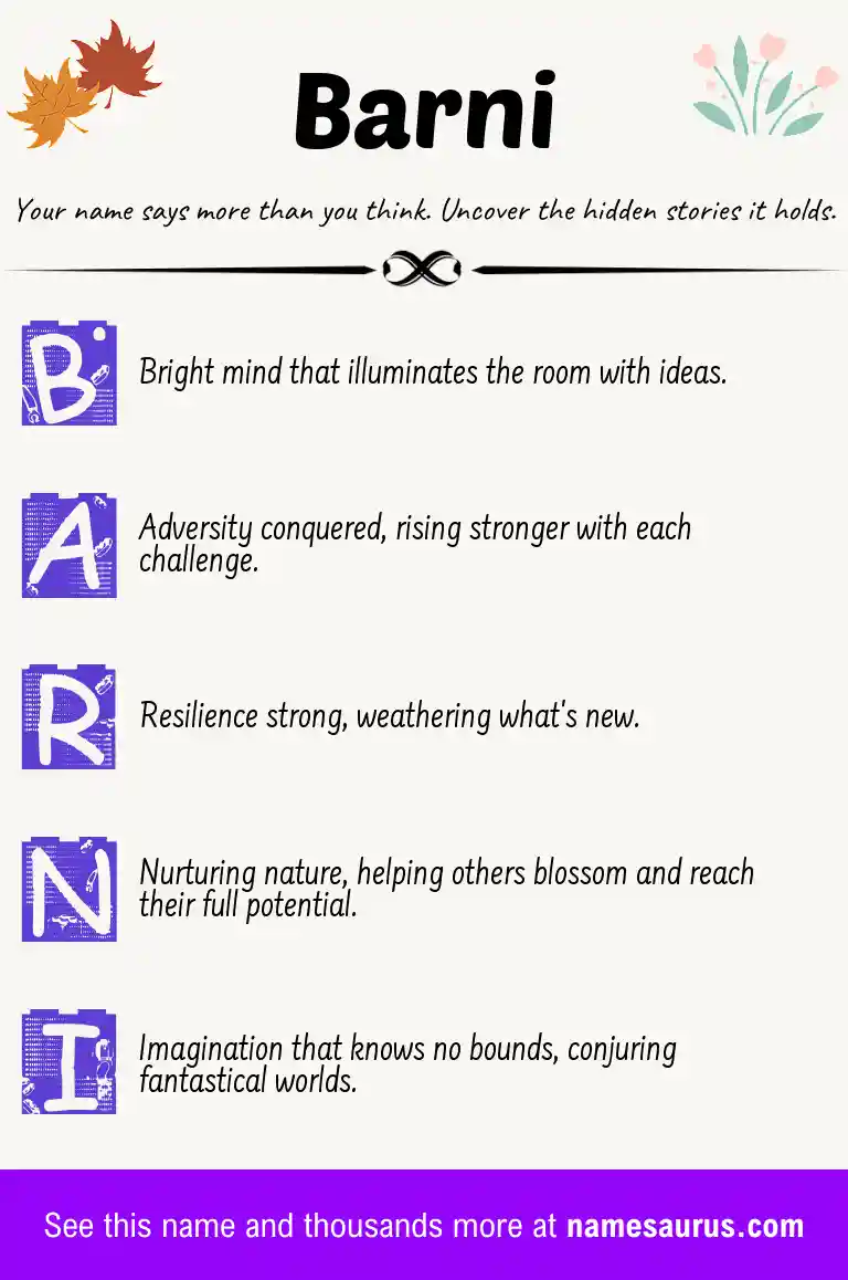 Acrostic poem about Barni.