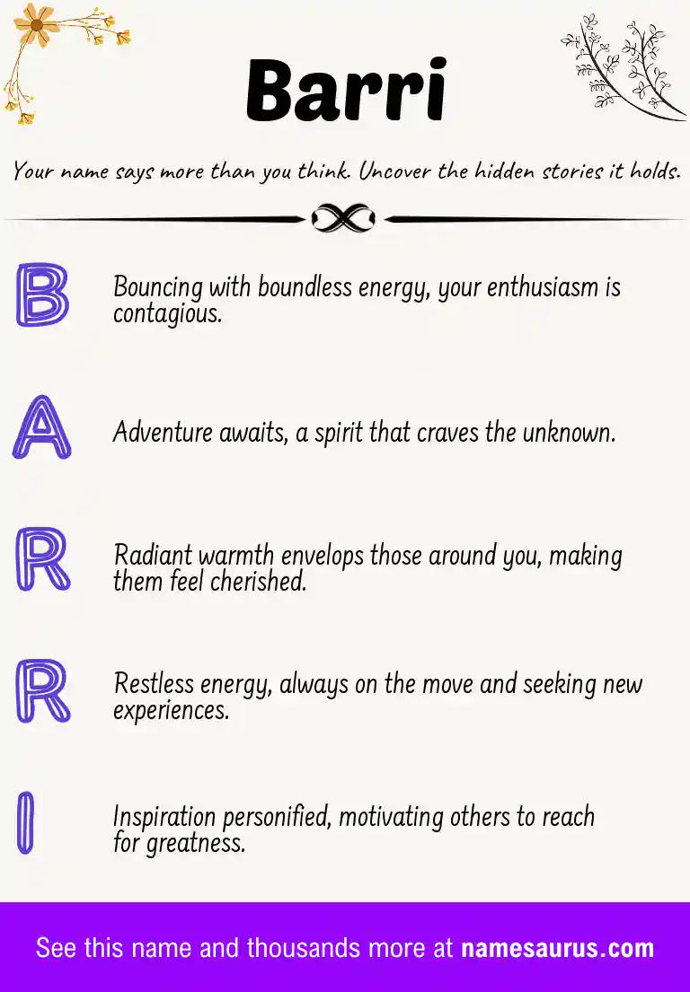 Acrostic poem about Barri.