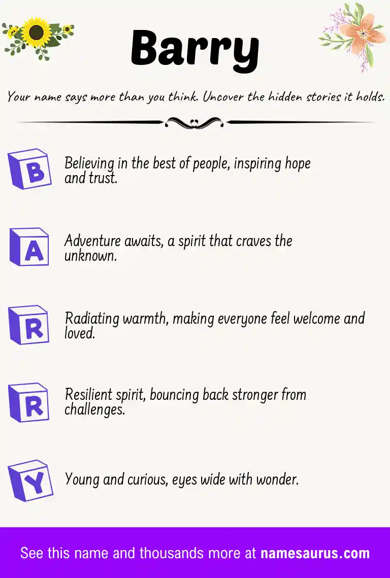 Acrostic poem about Barry.