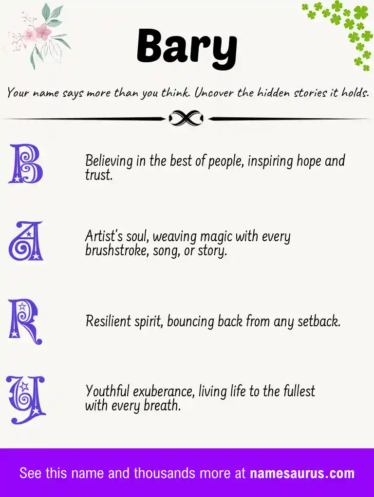 Acrostic poem about Bary.