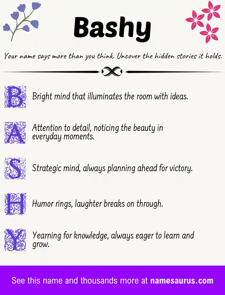 Acrostic poem about Bashy.
