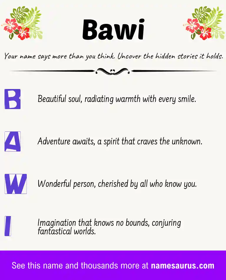 Acrostic poem about Bawi.