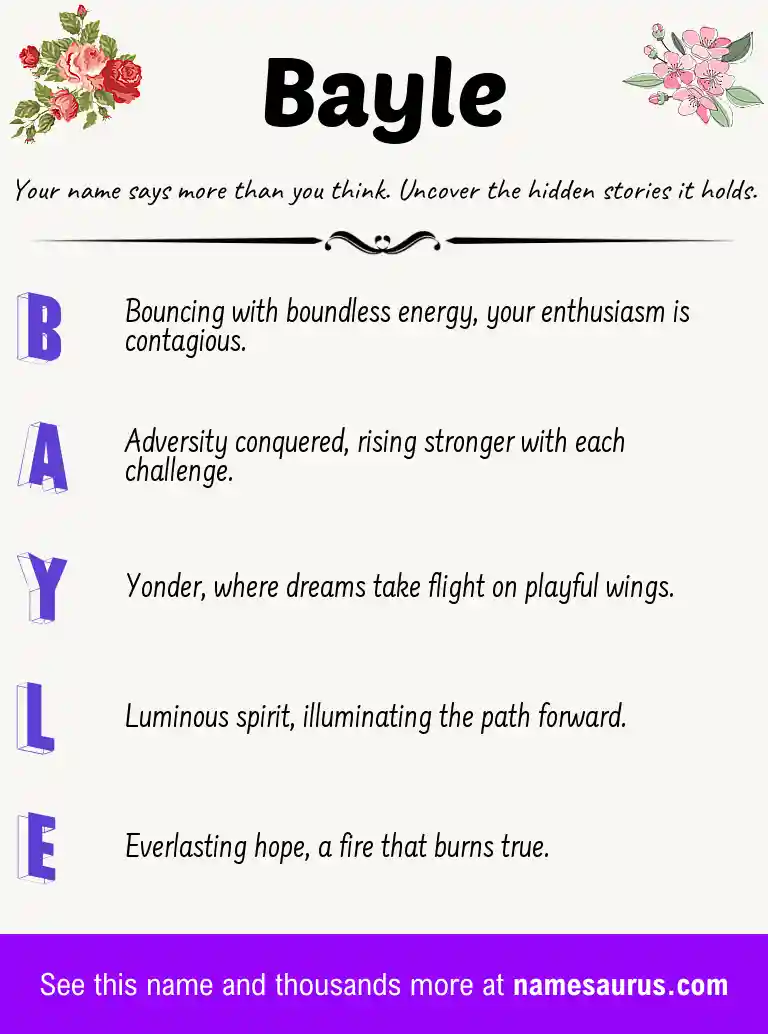 Acrostic poem about Bayle.