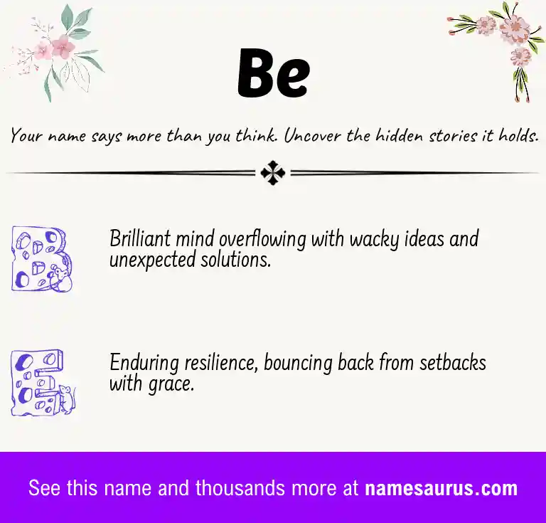Acrostic poem about Be.