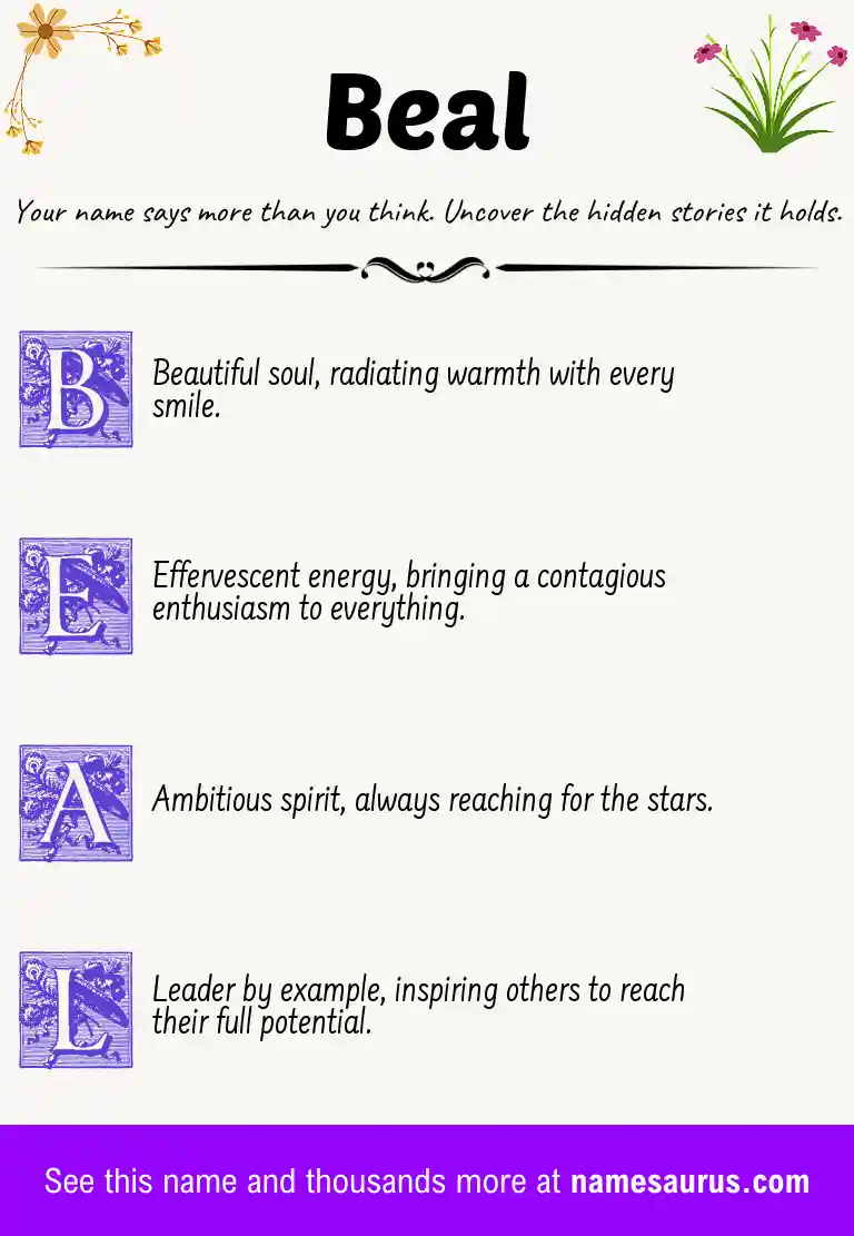 Acrostic poem about Beal.