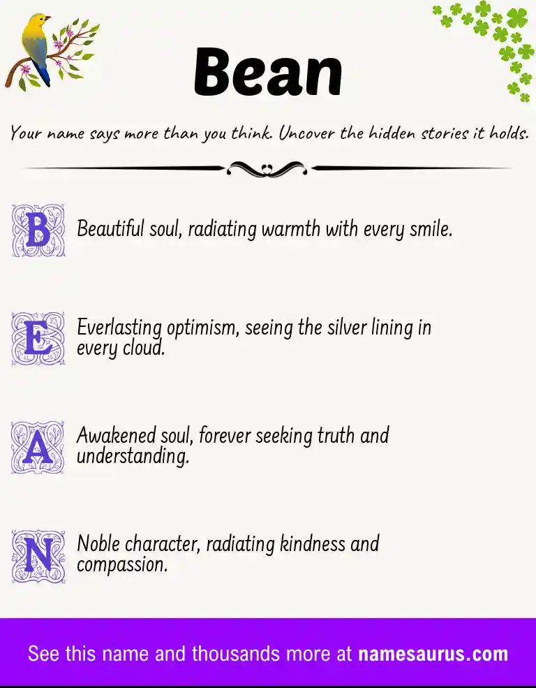 Acrostic poem about Bean.