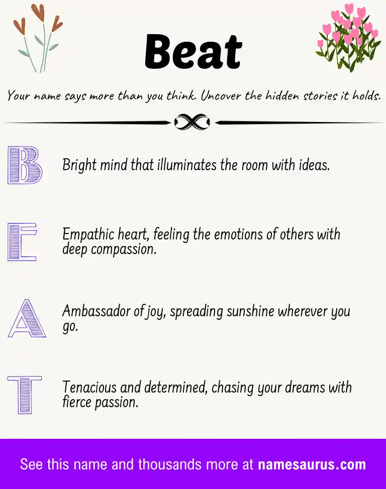 Acrostic poem about Beat.