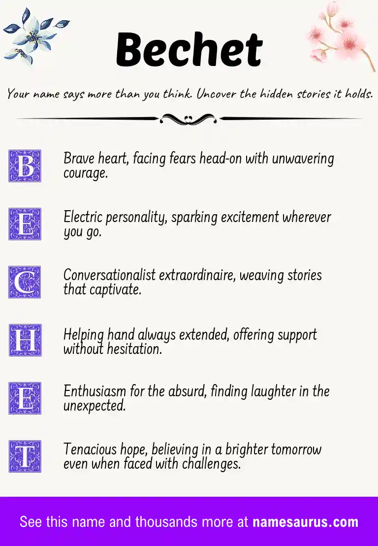 Acrostic poem about Bechet.
