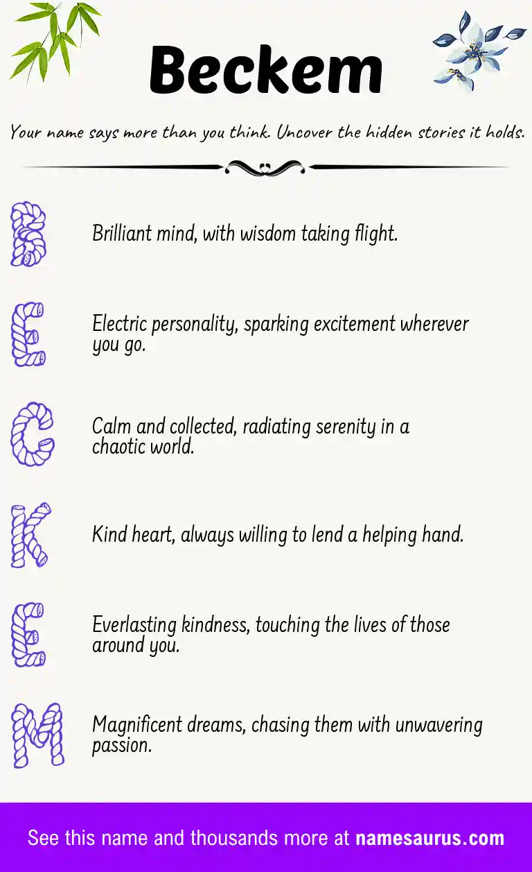 Acrostic poem about Beckem.
