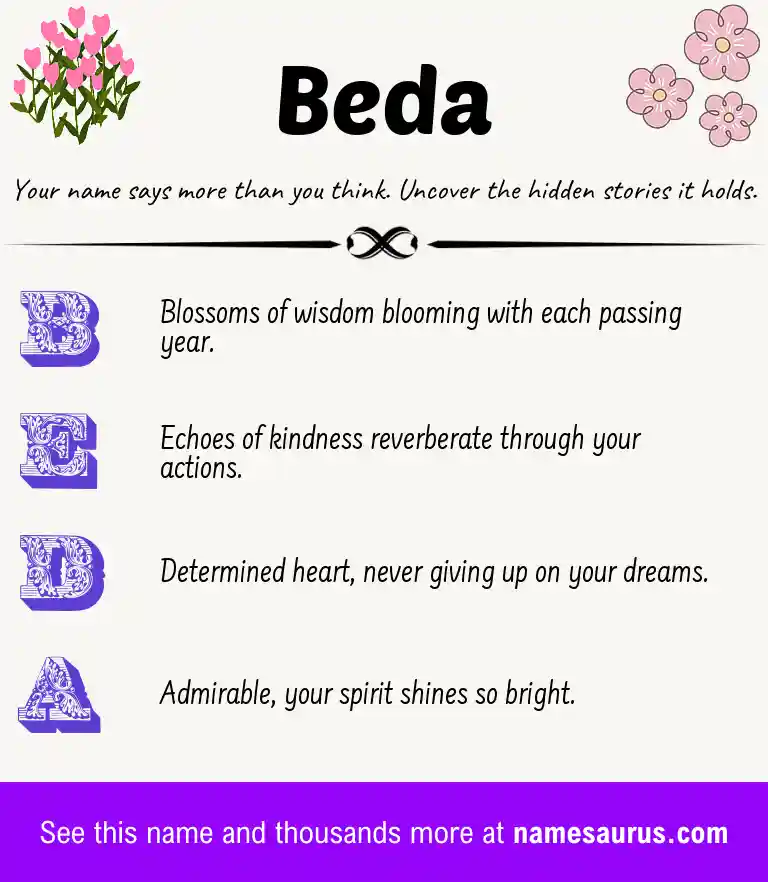 Acrostic poem about Beda.