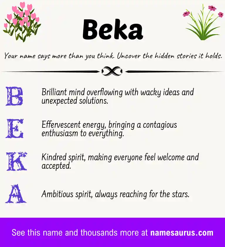 Acrostic poem about Beka.