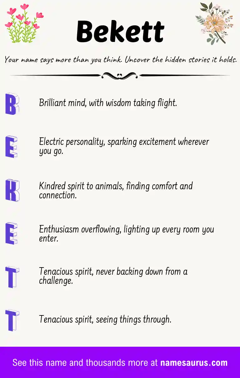 Acrostic poem about Bekett.