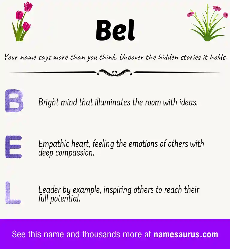 Acrostic poem about Bel.