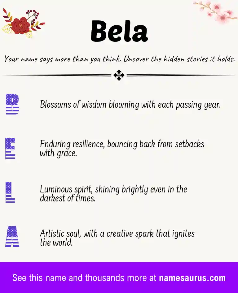 Acrostic poem about Bela.