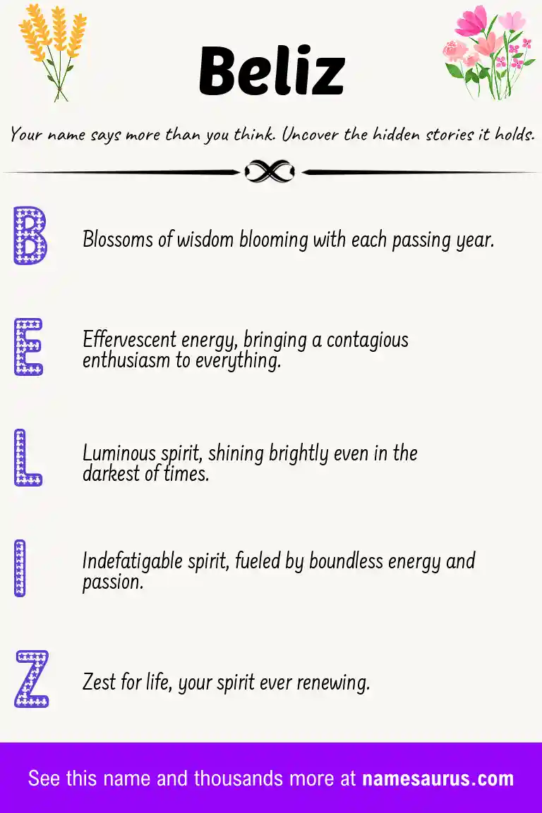 Acrostic poem about Beliz.