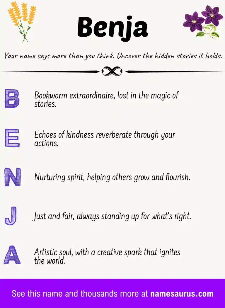 Acrostic poem about Benja.