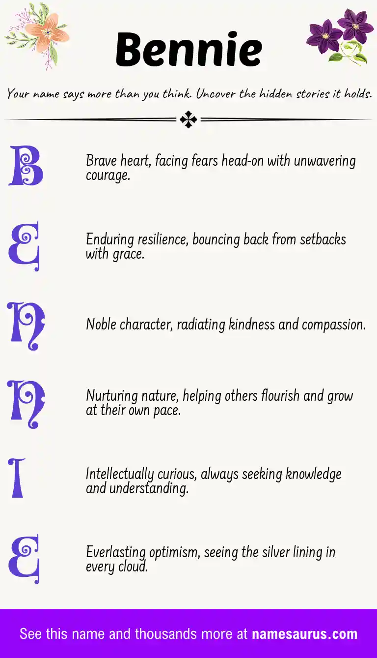 Acrostic poem about Bennie.