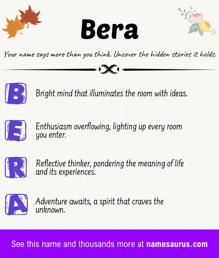 Acrostic poem about Bera.