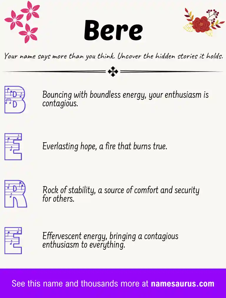 Acrostic poem about Bere.