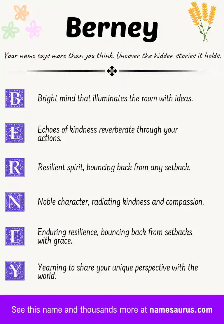 Acrostic poem about Berney.