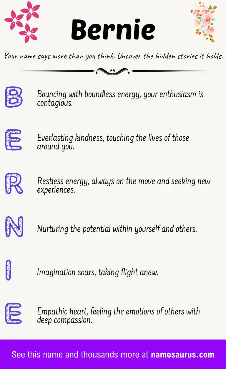 Acrostic poem about Bernie.