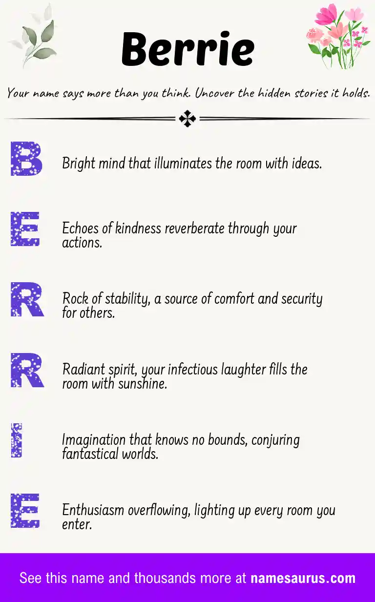 Acrostic poem about Berrie.