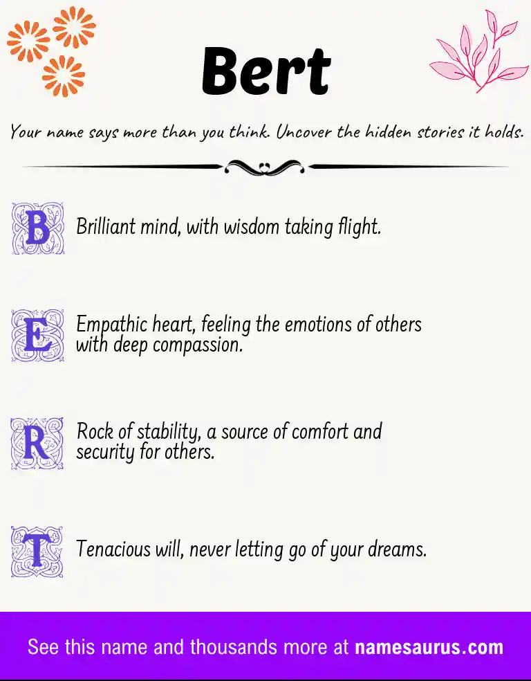 Acrostic poem about Bert.