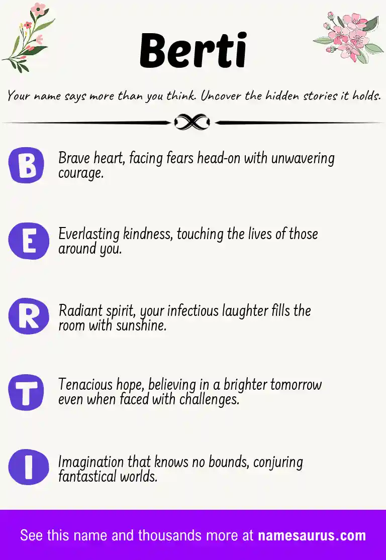 Acrostic poem about Berti.