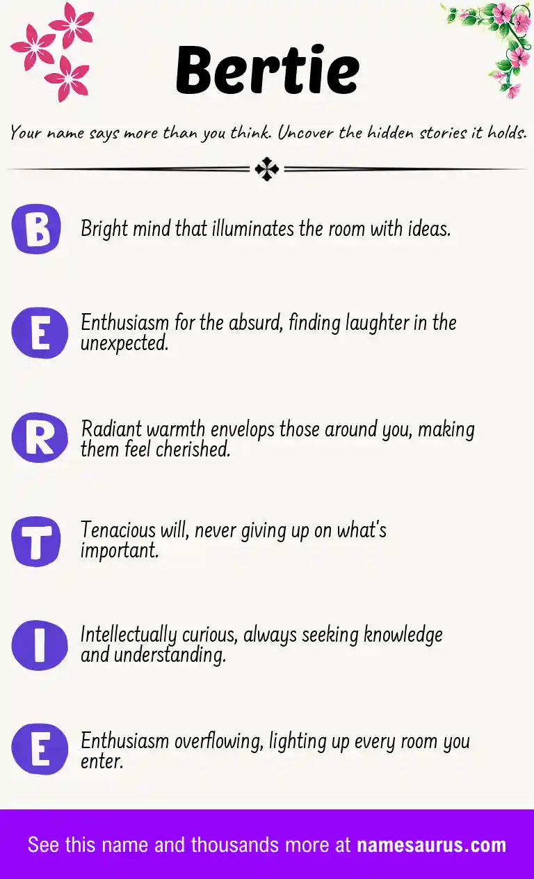 Acrostic poem about Bertie.