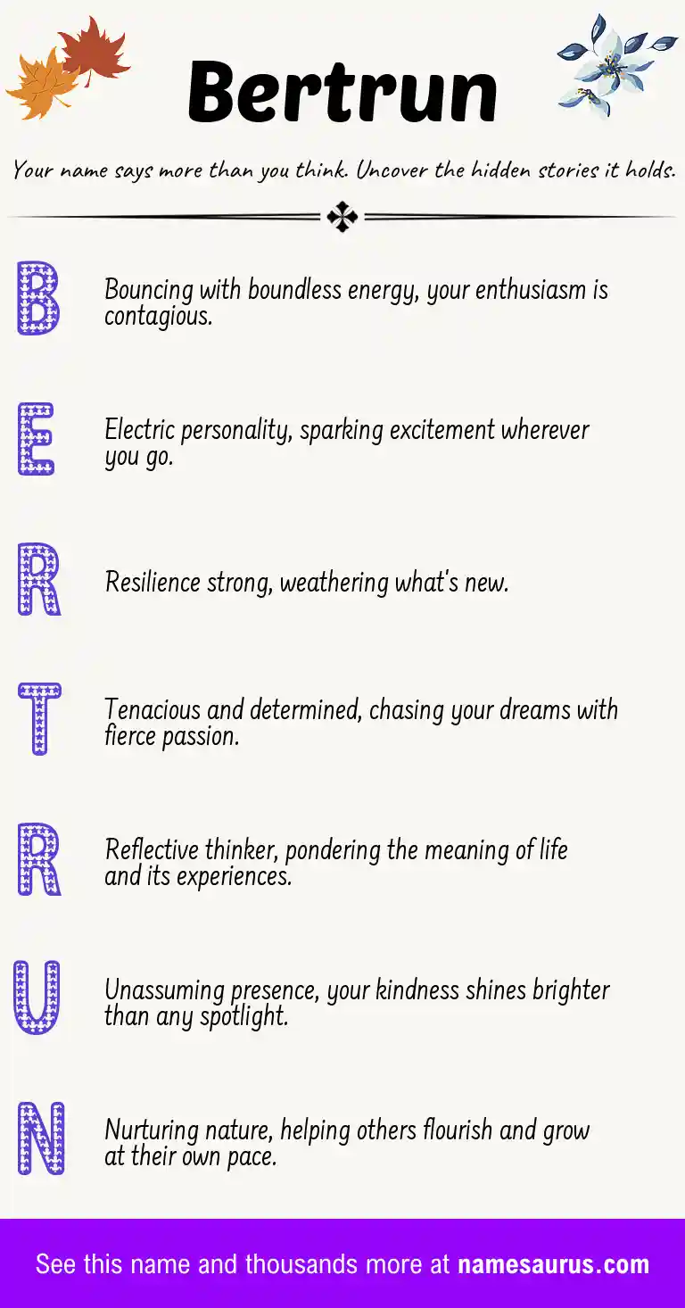 Acrostic poem about Bertrun.