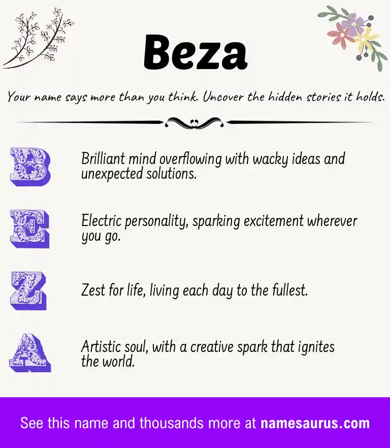 Acrostic poem about Beza.