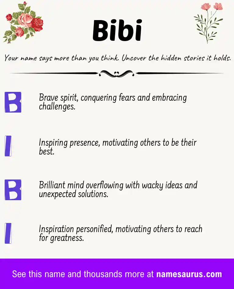 Acrostic poem about Bibi.